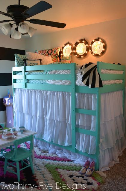 bunk bed with curtain