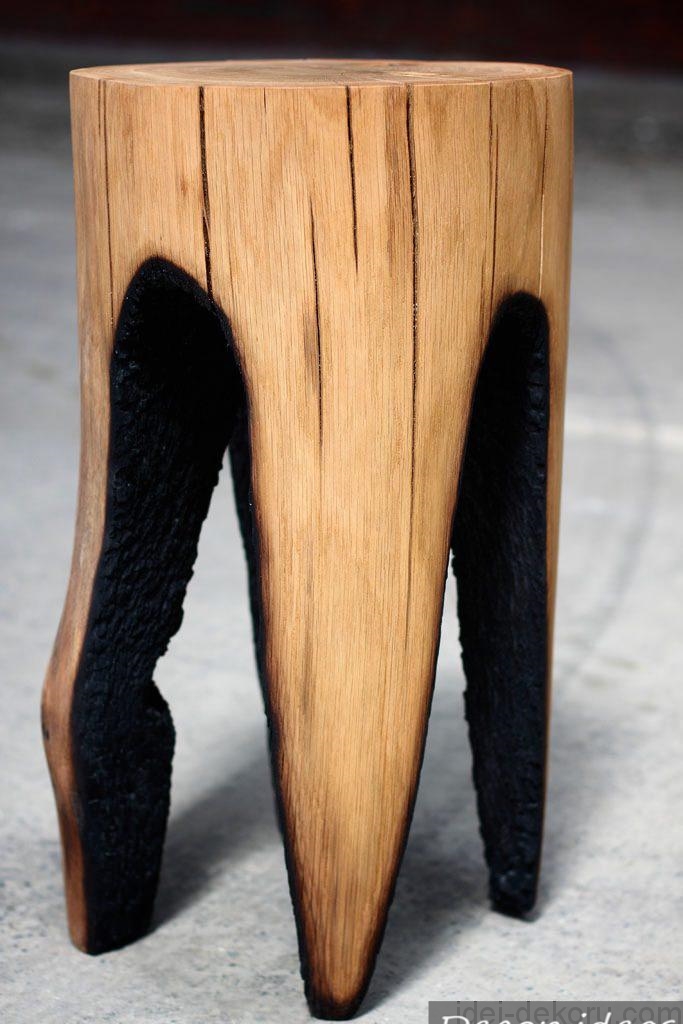 Original tall wooden stool