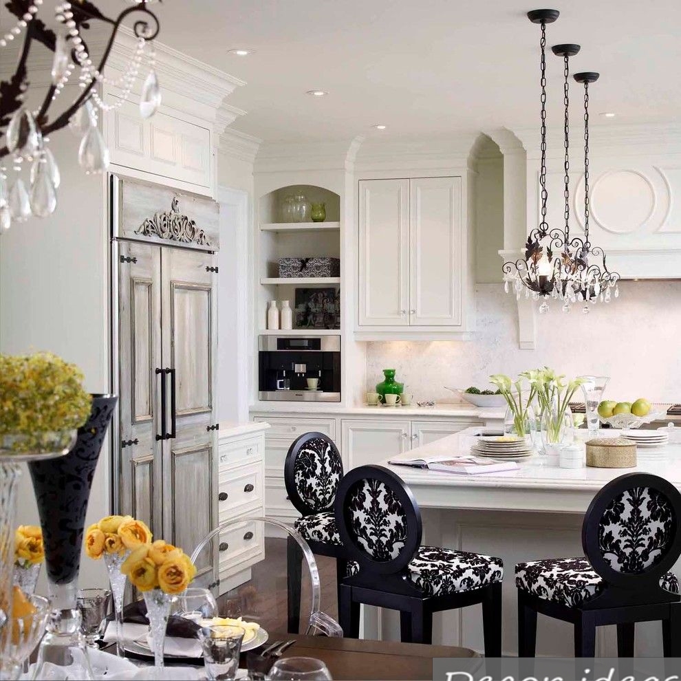 luxury kitchen refrigerator white black