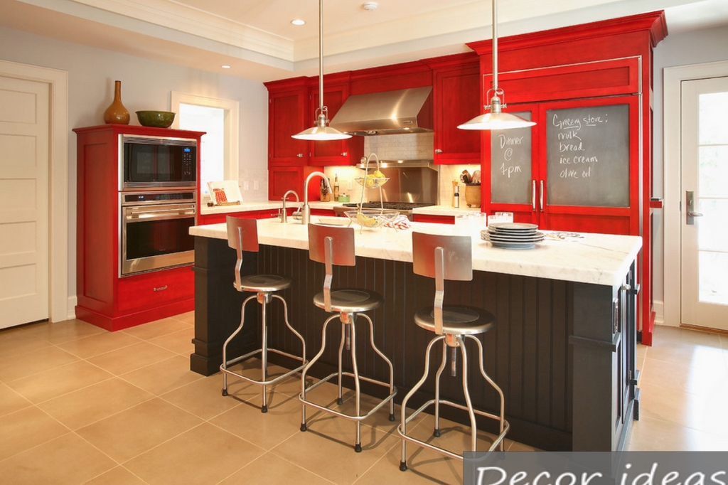 red kitchen style original refrigerator stool