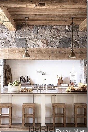 Kitchen sets with facades made of natural wood - California decor ideas ...