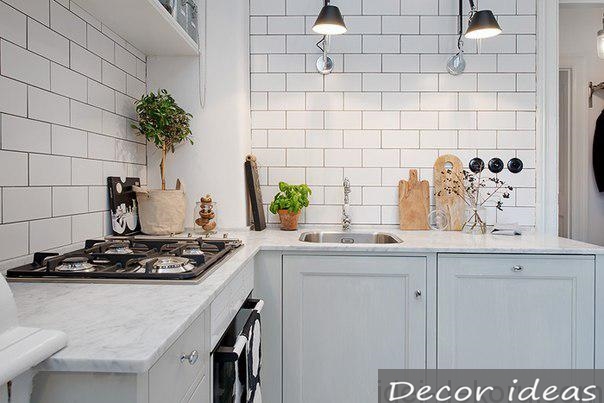 Correctly organized work area for the kitchen