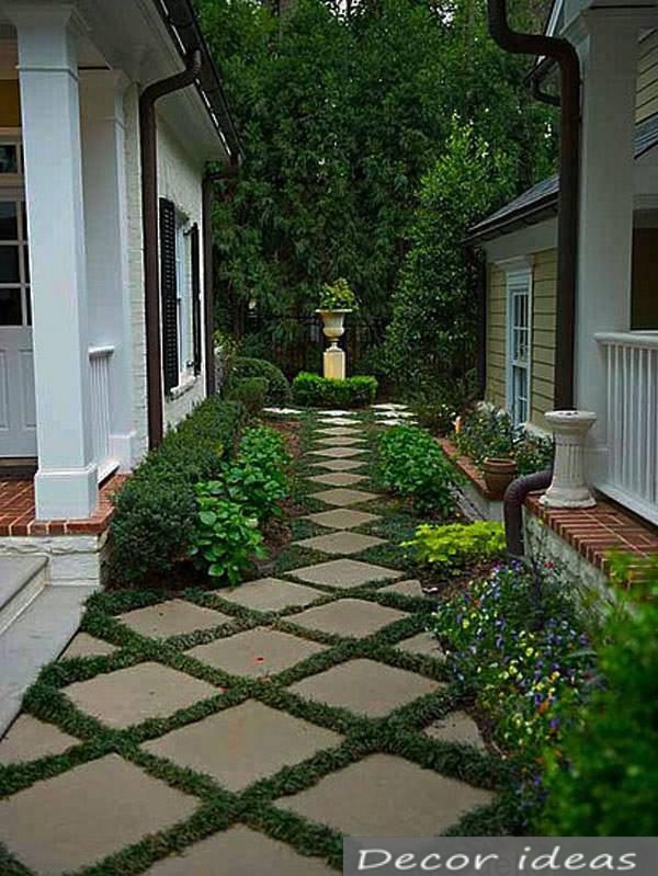 house garden path flowers