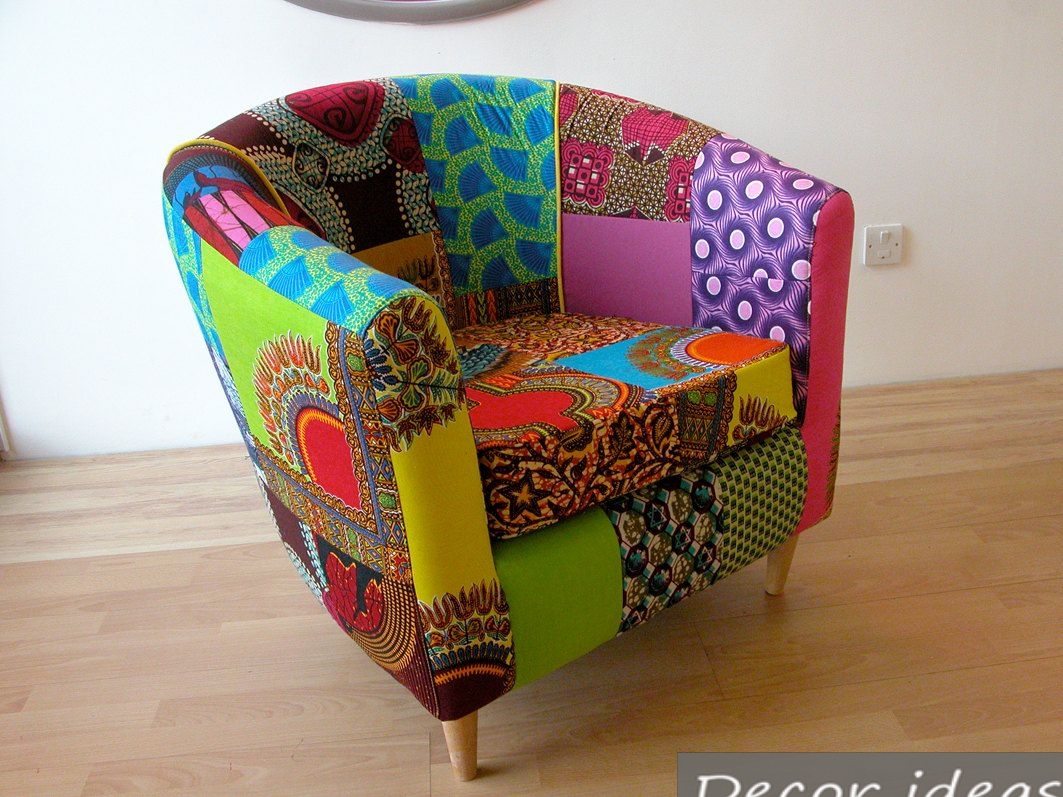 Bright chair decorates the interior