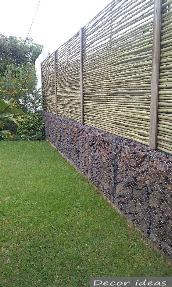 decorative wooden fence from different branches