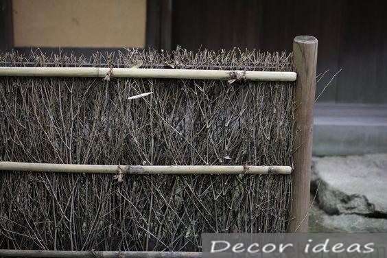 decorative fence of thin branches