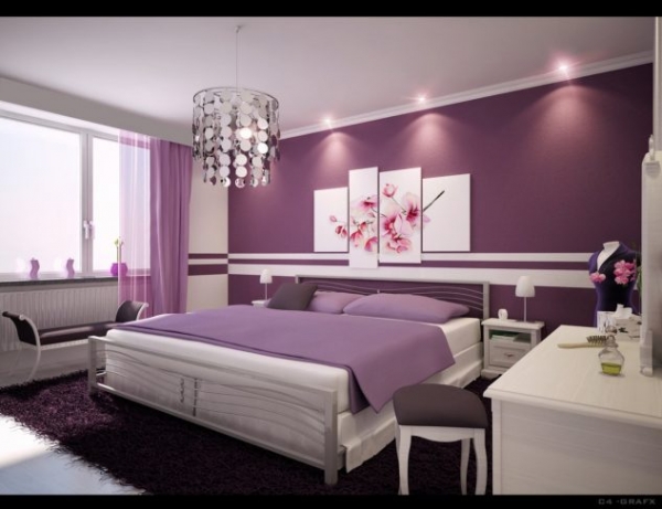спальня у фіолетових тонах