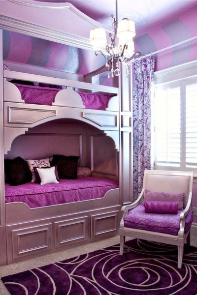 15 Fashionable Girls Bedrooms In Purple That Steal The