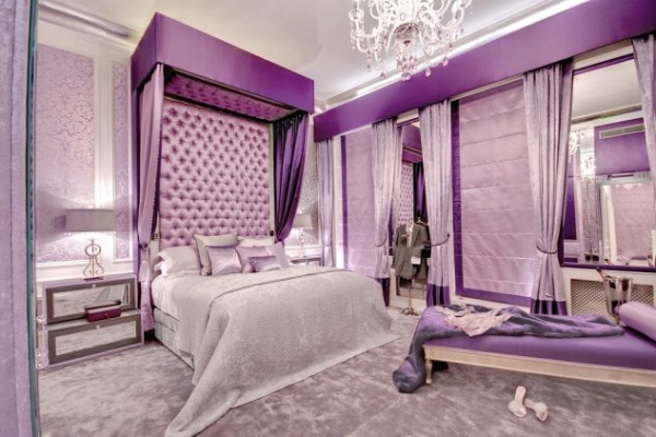 проект спальні у фіолетових відтінках