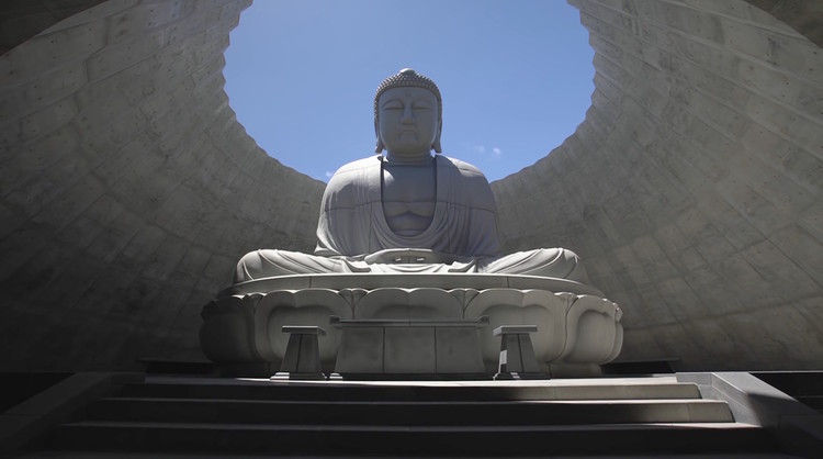 Screenshot of video of Hill of the Buddha at the Makomanai Takino Cemetery, Sapporo / Japan. Image © Hokkaido Fan Magazine